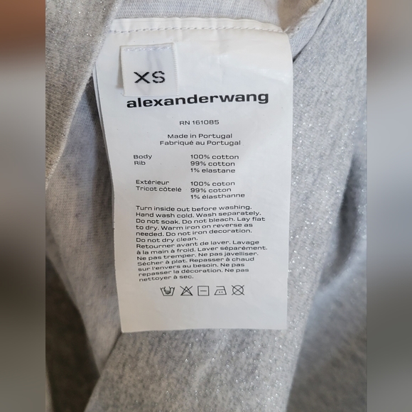 ALEXANDER WANG-Gray Glitter T-Shirt - Picture 6 of 10